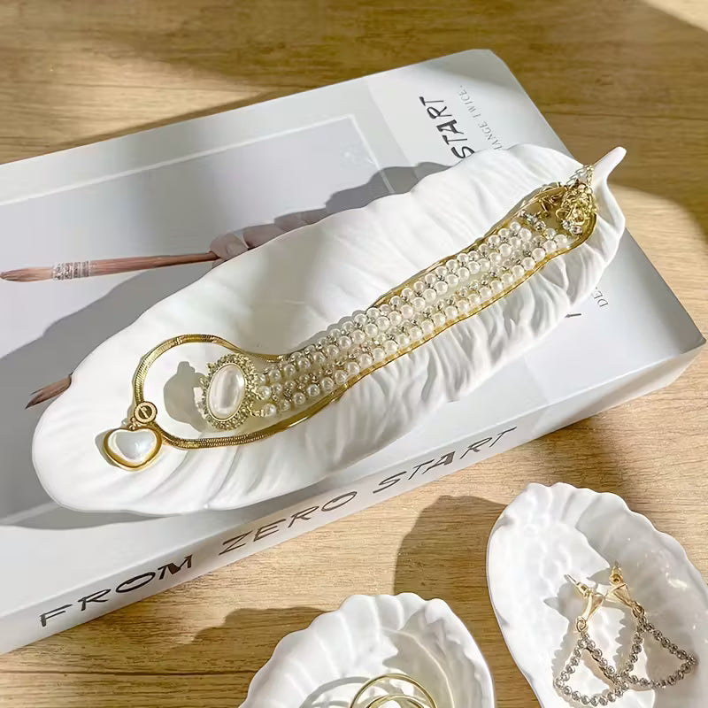 Feather-Shaped Jewelry Tray