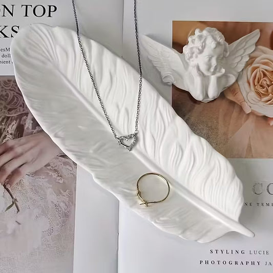 Feather-Shaped Jewelry Tray